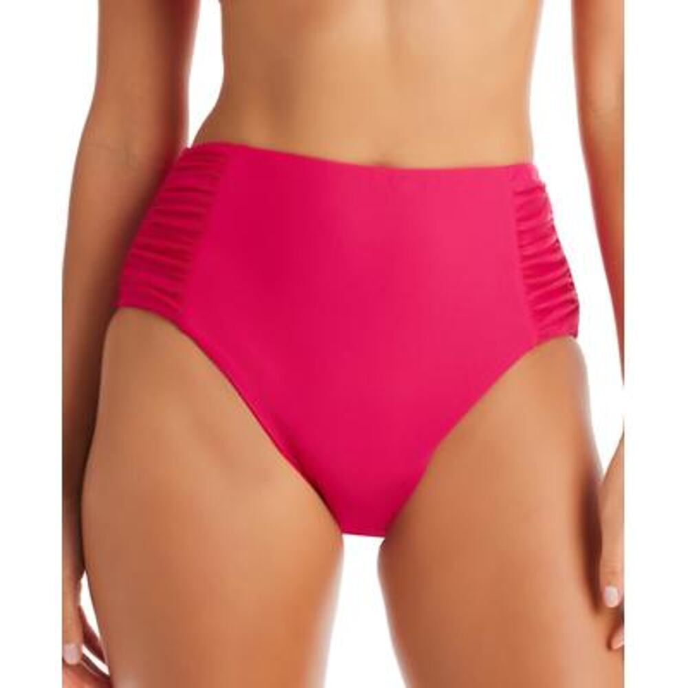 Bar III Shirred High-Rise Bikini Bottoms Ruby NWT Size Medium